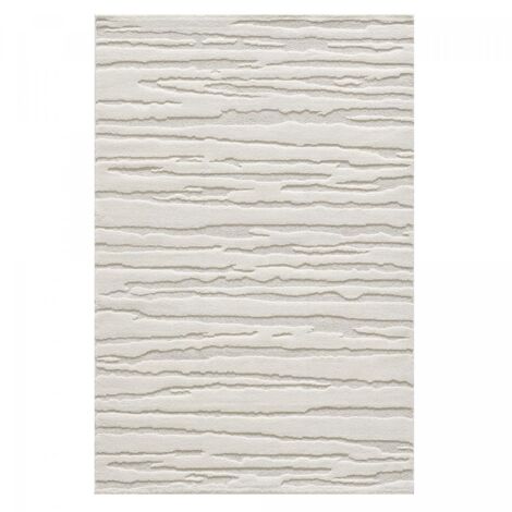 Tapis salon et chambre 160x230 crème rectangle tissé motif simple LYN9 CERVAG