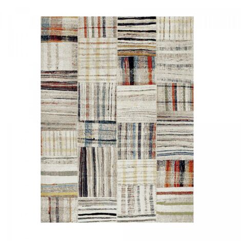 Tapis berbère motifs tribaux 280x380 beige LYN8 MARO
