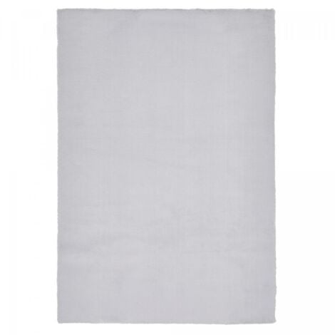 Tapis shaggy 120x160 gris tissé rectangle motif uni REXOU