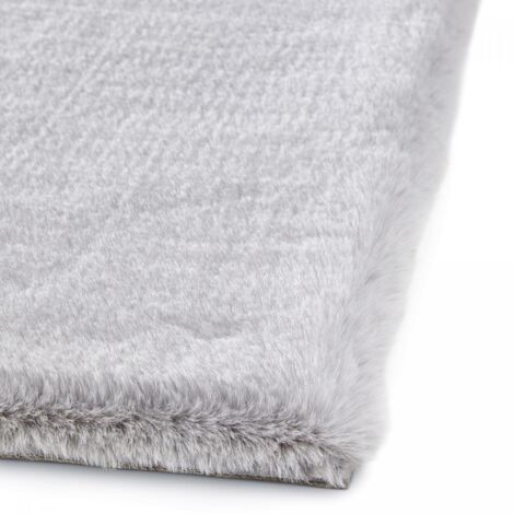 Tapis shaggy 120x160 gris tissé rectangle motif uni REXOU