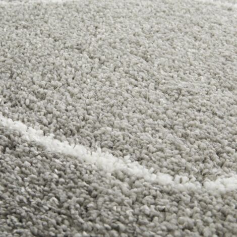 Tapis shaggy 120x170 gris et crème tissé rectangle motif abstrait AMORE 9