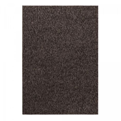 Tapis salon et chambre 140x200 marron rectangle tissé motif uni SAKRDA (1/5)