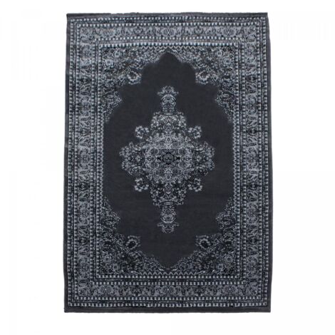 Tapis orient 240x340 gris rectangle motifs orientaux BISKO 2