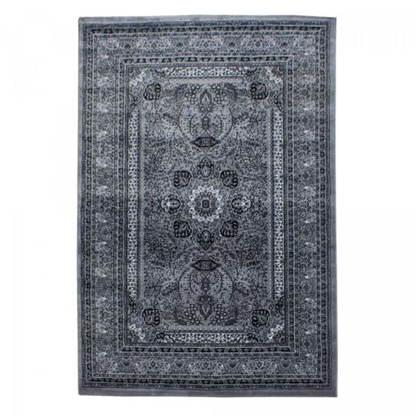 Tapis orient 200x290 gris rectangle motifs orientaux BISKO (1/5)