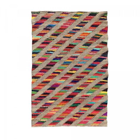 Tapis en jute fait à la main 160x230 multicolore RAINBOWA