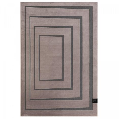 Tapis salon et chambre 160x230 rose et noir rectangle tissé motif géométrique PLAZA (1/5)