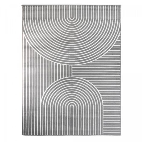 Tapis salon et chambre 80x150 gris rectangle tissé motif géométrique AF2 ARCRIL (1/5)