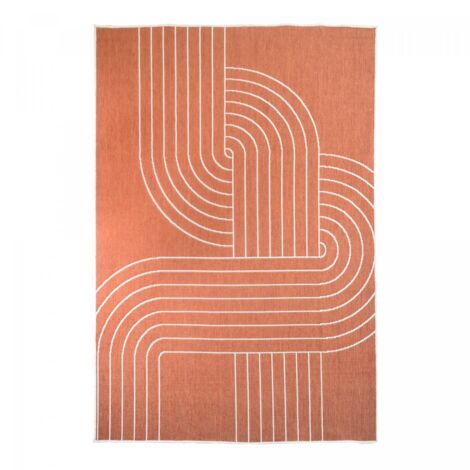 Tapis extérieur, kilim reversible LYN2 T REVERSIBLE 200x290 terracota et crème