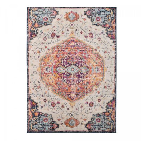 Tapis Vintage Oriental LYN3 MED 120x170 cm - multicolore rouge beige bleu