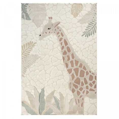 Tapis enfant LYN9 GIR AF 200x290 cm Crème - Tapis facile d'entretien, doux et soyeux