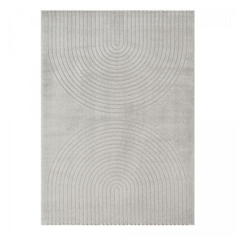 Tapis salon DEMILU 120x160 cm Gris - Tapis Chambre doux et soyeux