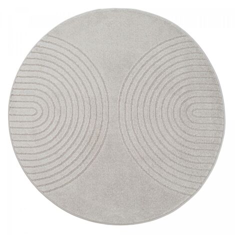 Tapis rond DEMILU  ∅ 120 cm Gris Tapis facile d'entretien idéal pour la chambre