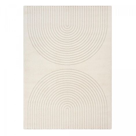 Tapis salon DEMILU 200x280 cm Crème - Tapis Salon doux et soyeux