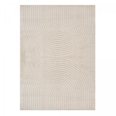 Tapis salon DEMILU 120x160 cm Beige - Tapis Chambre doux et soyeux