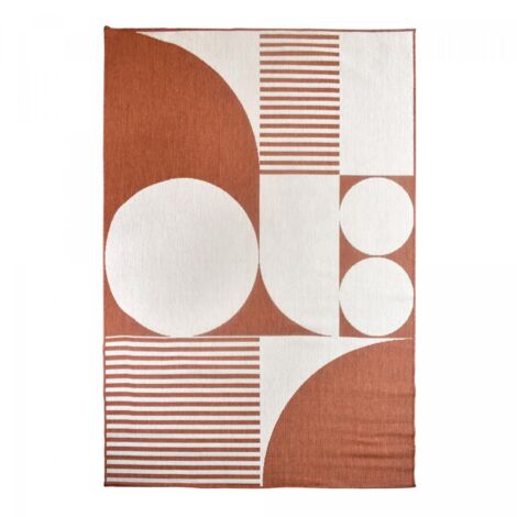 Tapis extérieur, kilim reversible BI REVERSIBLE 120x170 Terracota et crème