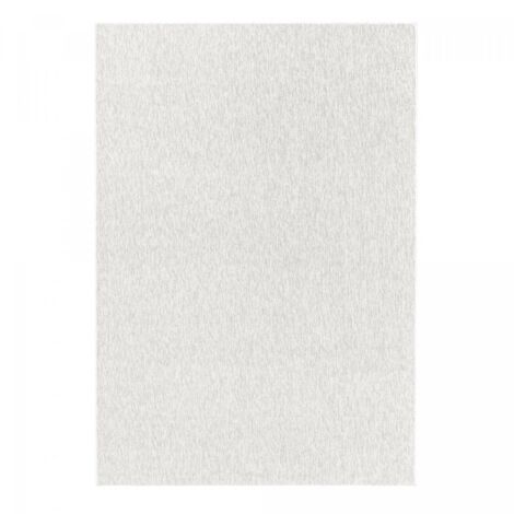 Tapis salon et chambre 240x340 crème rectangle tissé motif uni SAKRDA (1/5)