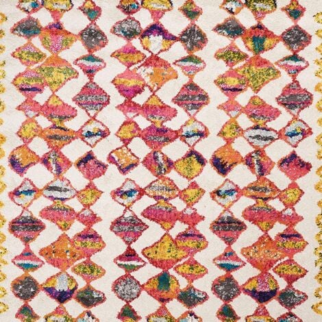 Tapis berbère motifs tribaux 40x60 multicolore LYN5