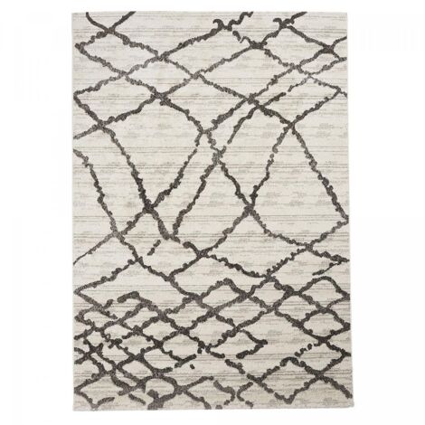 Tapis berbère motif ethnic 80x150 blanc NALIFO (1/4)