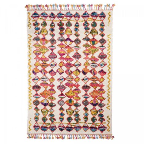 Tapis berbère motifs tribaux 280x380 multicolore LYN5 OURIKA