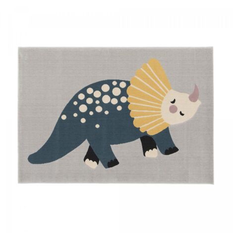 Tapis enfant tissé 120x170 gris et jaune rectangle FLARINE 6 (1/5)