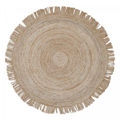 Tapis rond tissé main DIAMETRE 150 JT SATCH beige , tapis jute artisanal
