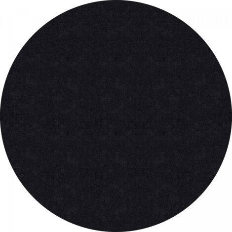 Tapis LYN10 LAVABLE 30°C Ø160cm Noir, tapis shaggy uni à longs poils (1/4)