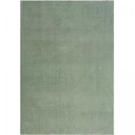 Tapis LYN10 LAVABLE 30°C 160x220 Vert Clair, tapis shaggy uni à longs poils (1/5)