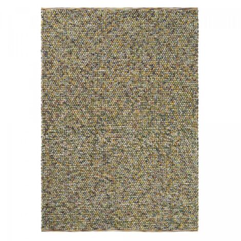 Tapis salon et chambre en laine 140x200 vert et beige rectangle tissé (1/5)