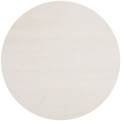 Tapis LYN10 LAVABLE 30°C Ø120cm Crème, tapis shaggy uni à longs poils (1/4)