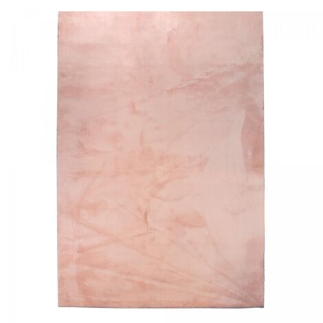 Tapis LYN10 LAVABLE 30°C 60x110 Rose, tapis shaggy uni à longs poils (1/5)