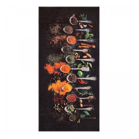 Tapis de cuisine Lavable 30° 40x60 noir et jaune LYN11 IMPNUM 14 (1/5)