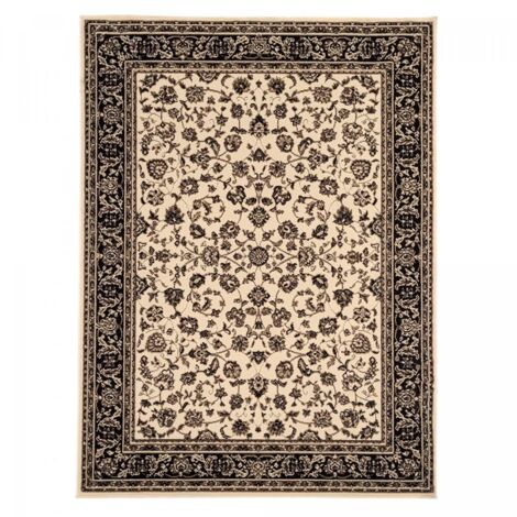 Tapis oriental 270x370 ivoire rectangle motif ancestral LYN1 NOMED