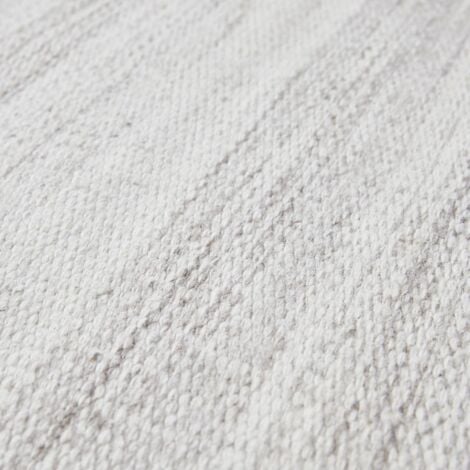 Tapis kilim tissé 120x170 crème rectangle motif faux uni LOFODI
