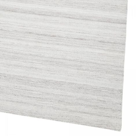 Tapis kilim tissé 120x170 crème rectangle motif faux uni LOFODI