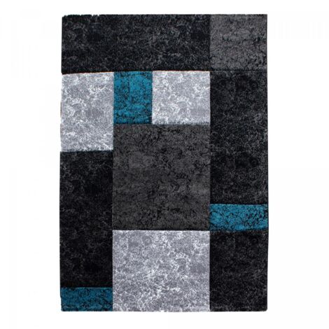 Tapis de couloir CARARELLE 80x300 turquoise et gris (1/3)
