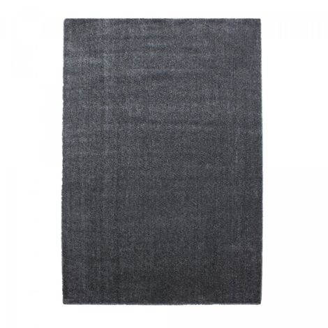 Tapis salon et chambre 240x340 gris rectangle tissé motif uni SOULA (1/2)