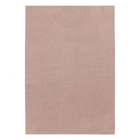 Tapis salon et chambre 200x290 rose rectangle tissé motif uni SOULA (1/5)