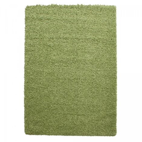 Tapis poils longs shaggy 60x110 vert tissé rectangle motif uni UNI L (1/5)