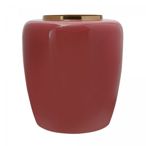 Vase Rond Design "Bynta" 17cm Corail & Or | Leroy Merlin