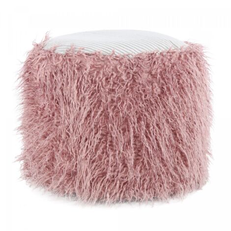 Tabouret semi artisanal en acrylique ZACA 45x45 rose et gris (1/3)