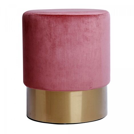Tabouret semi artisanal en bois ZABE 35x35 vieux rose (1/4)