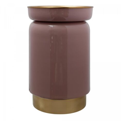 Table basse fait main en fer EJA 32x32 vieux rose et or (1/4)