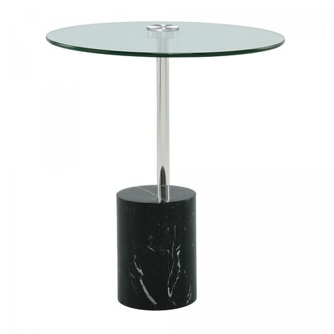 Table basse fait main en acier inoxydable EVI 44x44 noir et gris (1/4)