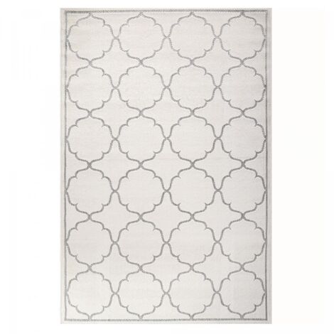 Tapis extérieur kilim Ø200cm crème rond KUMA (1/5)