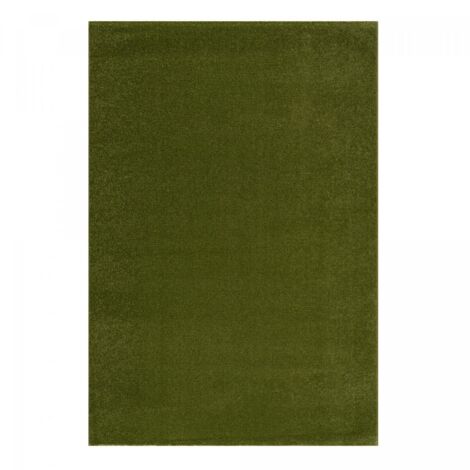 Tapis salon et chambre 120x170 vert rectangle tissé motif uni NOSSA