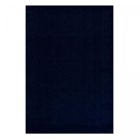 Tapis salon et chambre 160x230 bleu marine rectangle tissé motif uni NOSSA