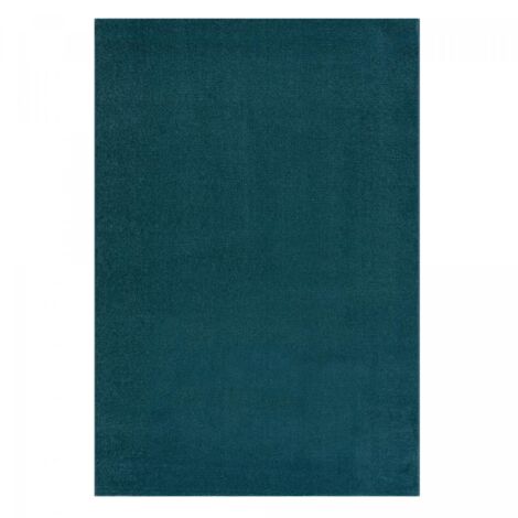 Tapis salon et chambre 160x230 bleu foncé rectangle tissé motif uni NOSSA