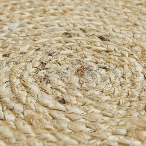 Tapis salon ago beige 120x120 rond oeko tex® en jute care&fair Couleur  beige Un Amour De Tapis