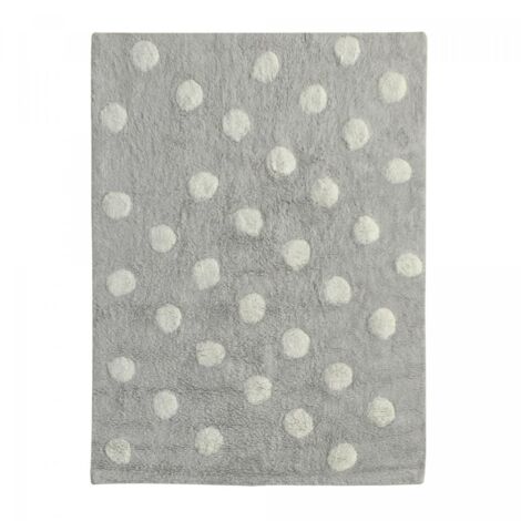 Tapis enfant fait main en coton 160x230 gris rectangle CORONDA (1/5)