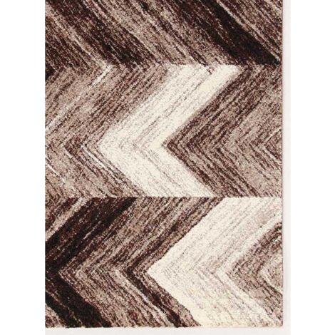 Tapis chambre 80x150 marron rectangle tissé motif géométrique COLORS